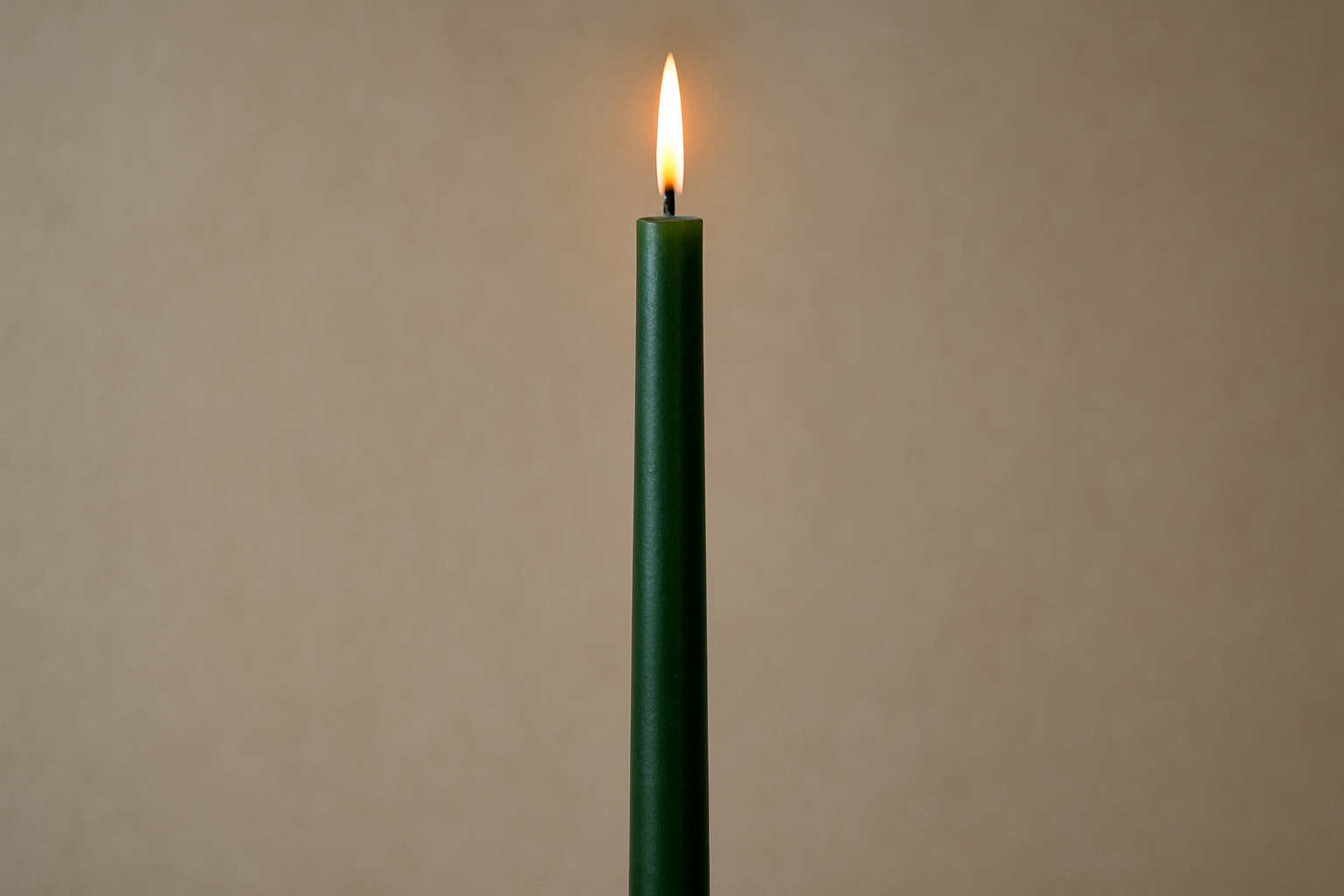 single green long candle