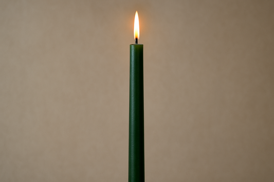 single green long candle